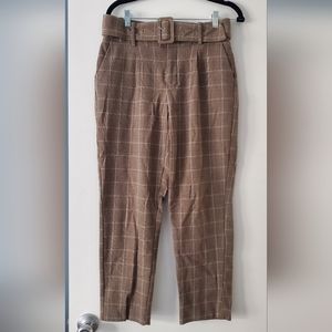 A New Day Tan Ankle Dress Pants with belt Size 6